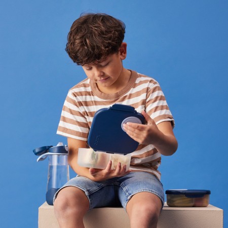 b.box Mini lunchbox | śniadaniówka do szkoły, do pracy | Midnight Granatowo Niebieski