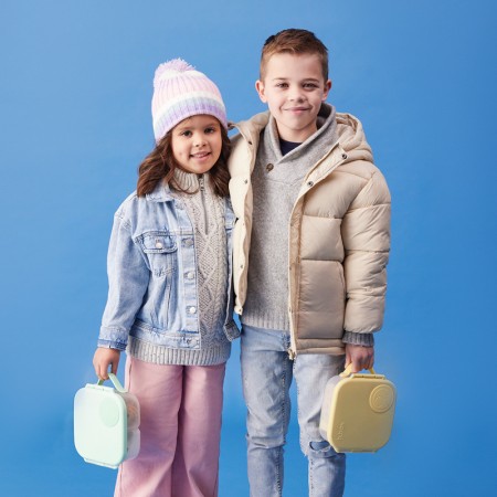 b.box Mini lunchbox | śniadaniówka do szkoły, do pracy | Lemon Twist Żółty