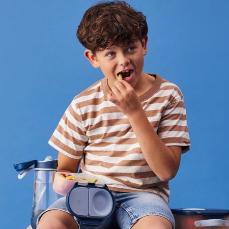 b.box Snackbox | mały pojemnik na przekąski do szkoły, do pracy |Midnight Granatowo Niebieski