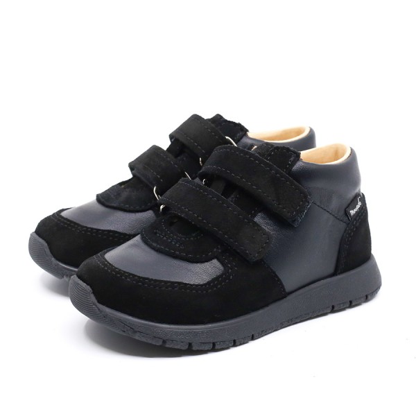 MRUGAŁA KRIS BLACK - Czarny Trzewik Sportowy ze Skóry Naturalnej dla Dzieci | 4126/5-99, 4226/5-99, 4326/5-99 Rozmiary 25-35