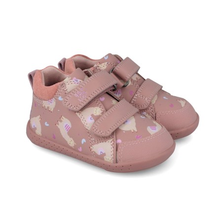 Garvalin Soft Barefoot Trzewiki Dziewczęce 251306-A159 Różowe z Alpaką