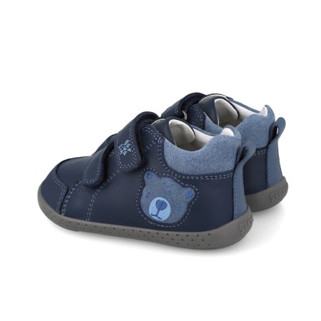 Garvalin Soft Barefoot Trzewiki Dziecięce 251309-A183 Granatowe z Misiem