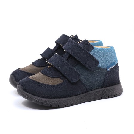 MRUGAŁA KRIS BLU 4126/5-77 - Granatowy Trzewik Sportowy ze Skóry Naturalnej dla Dzieci | Rozmiary 26-31