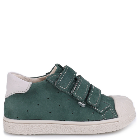 EMEL Trampki Skórzane na Rzepy | BERLIN E 2805A-3 | Zielone