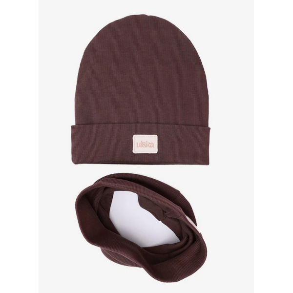 ULKA KOMPLET LINE CZAPKA Z KOMINEM CZEKOLADA