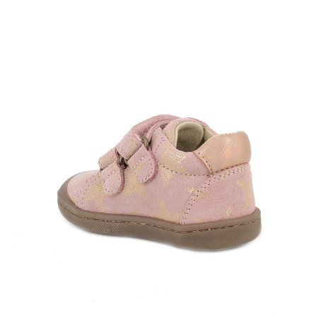 PRIMIGI Trzewiki Niskie 8900044, Skórzane Różowe w Gwiazdki, Slim Fit