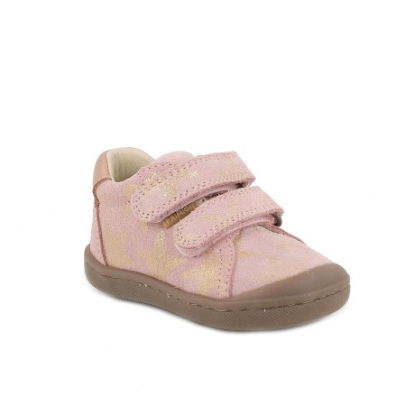 PRIMIGI Trzewiki Niskie 8900044, Skórzane Różowe w Gwiazdki, Slim Fit