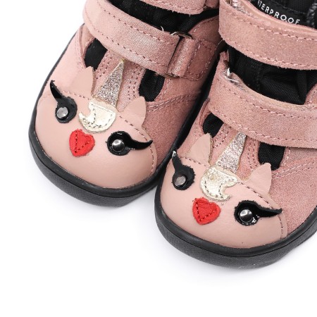 MRUGAŁA NEKO BAREFOOT PONY ROSA POŁYSK TRZEWIKI OCIEPLANE Z NIEPRZEMAKALNĄ MEMBRANĄ TE-POR