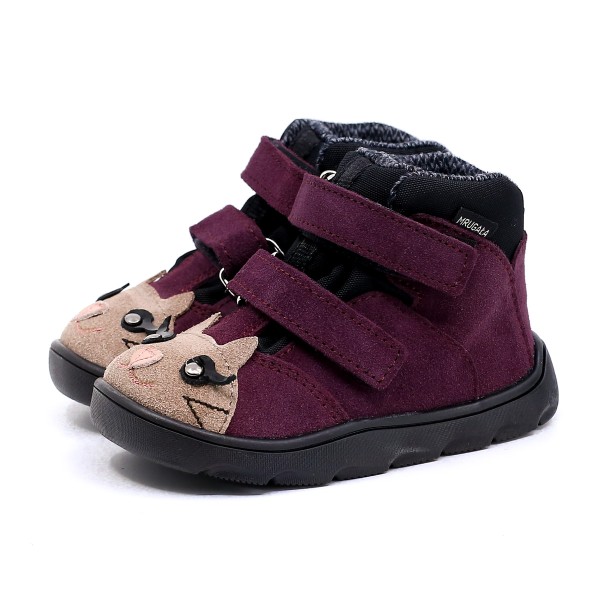 MRUGAŁA NEKO BAREFOOT KITTY PLUM TRZEWIKI OCIEPLANE Z NIEPRZEMAKALNĄ MEMBRANĄ TE-POR | Rozmiary 20-33