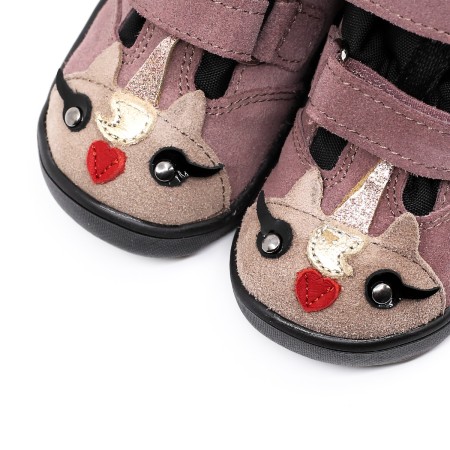 MRUGAŁA NEKO BAREFOOT PONY LAWENDA TRZEWIKI OCIEPLANE Z NIEPRZEMAKALNĄ MEMBRANĄ TE-POR | Rozmiary 20-33