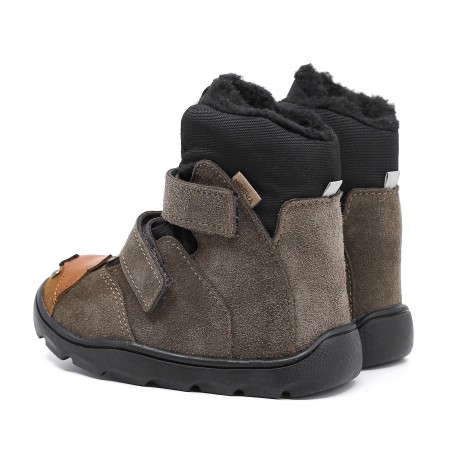 MRUGAŁA HELI FOX GREY BAREFOOT ZIMOWE TRZEWIKI Z MEMBRANĄ TE-POR Rozmiary 20-35