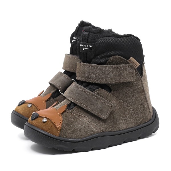 MRUGAŁA HELI FOX GREY BAREFOOT ZIMOWE TRZEWIKI Z MEMBRANĄ TE-POR