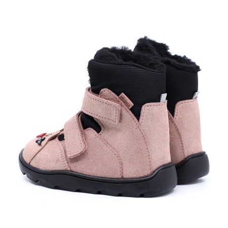 MRUGAŁA HELI PONY ROSA POŁYSK BAREFOOT ZIMOWE TRZEWIKI Z MEMBRANĄ TE-POR