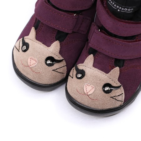 MRUGAŁA HELI KITTY PLUM BAREFOOT ZIMOWE TRZEWIKI Z MEMBRANĄ TE-POR