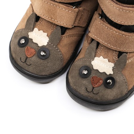 MRUGAŁA HELI ALPACA KARMEL BAREFOOT ZIMOWE TRZEWIKI Z MEMBRANĄ TE-POR