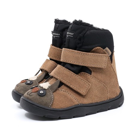 MRUGAŁA HELI ALPACA KARMEL BAREFOOT ZIMOWE TRZEWIKI Z MEMBRANĄ TE-POR