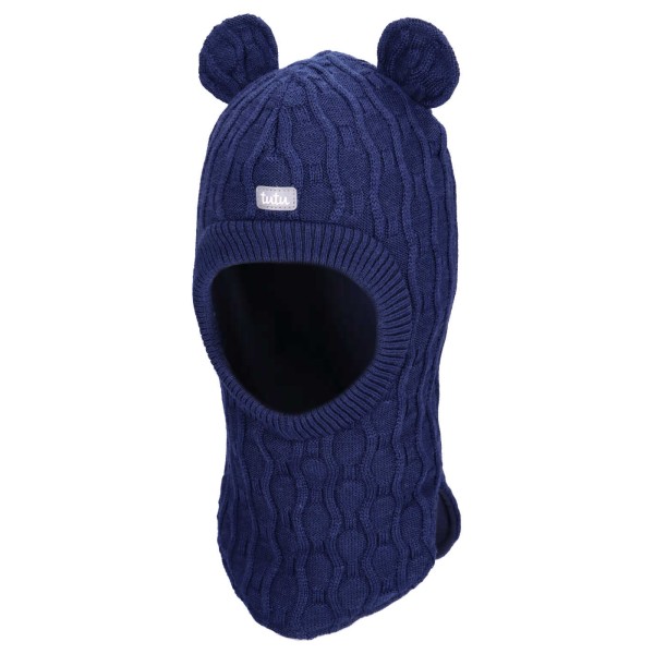 TUTU Kominiarka Merino 100% zimowa dla dziecka z odblakami i membraną na uszy, Navy