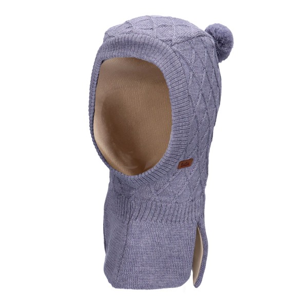 TUTU Kominiarka Merino 100% zimowa dla dziecka z membraną na uszy, Light Grey