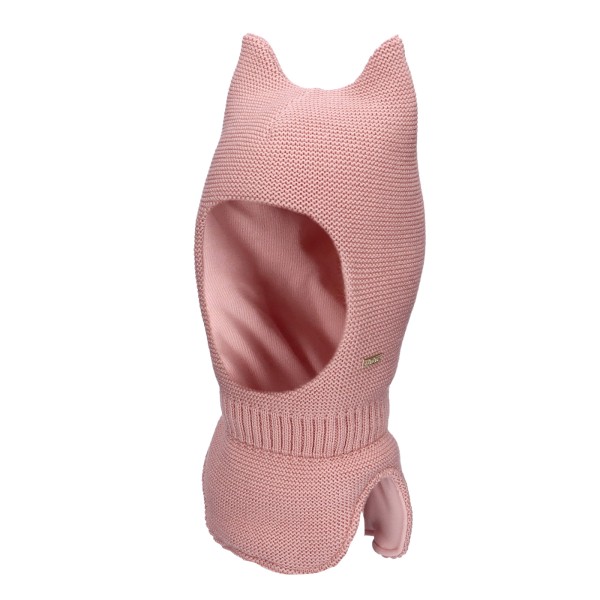 TUTU Kominiarka Merino 100% zimowa dla dziecka z uszami, Dusty Pink