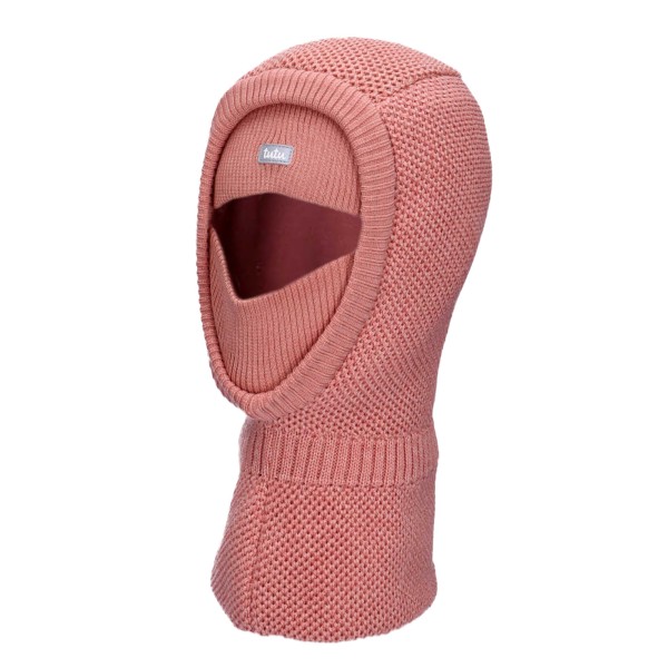 TUTU Kominiarka Merino 100% zimowa dla dziecka z ochroną czoła i twarzy, Dusty Pink