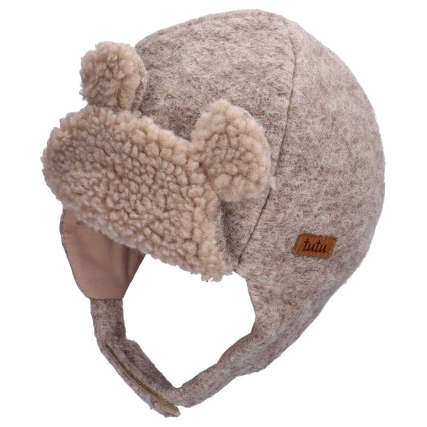 TUTU Czapka Wełniana Dla dziecka Miś Beżowa, Wełna Naturalna