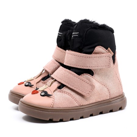 MRUGAŁA MALI PONY ROSA POŁYSK ZIMOWE TRZEWIKI Z MEMBRANĄ TE-POR