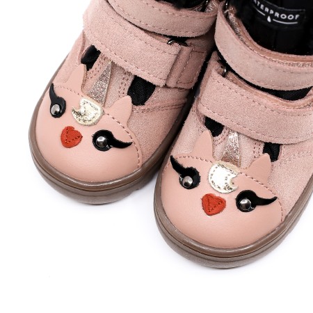 MRUGAŁA MALI PONY ROSA POŁYSK ZIMOWE TRZEWIKI Z MEMBRANĄ TE-POR