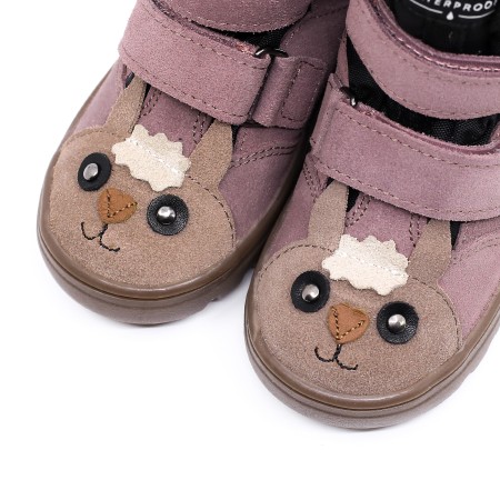 MRUGAŁA MALI ALPACA LAWENDA ZIMOWE TRZEWIKI Z MEMBRANĄ TE-POR, Śniegowce dla Dzieci