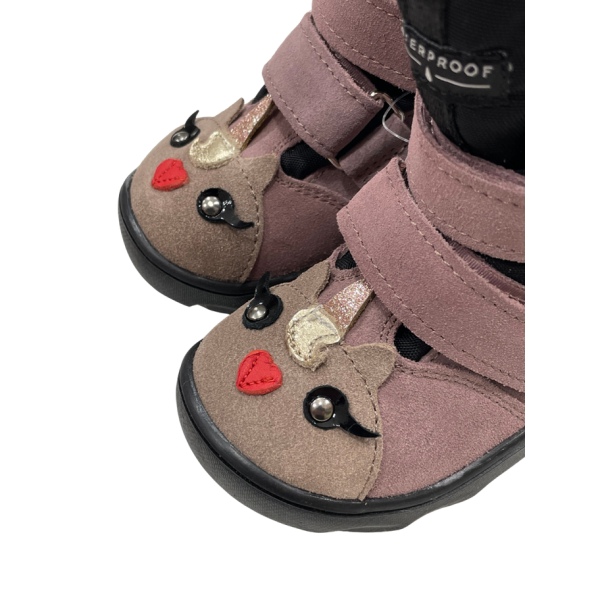 MRUGAŁA HELI PONY LAWENDA BAREFOOT ZIMOWE TRZEWIKI Z MEMBRANĄ TE-POR Rozmiary 20-35