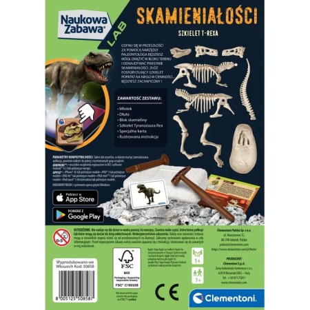 Clementoni Naukowa Zabawa. Skamieniałości. T-Rex fluoresc. 7+