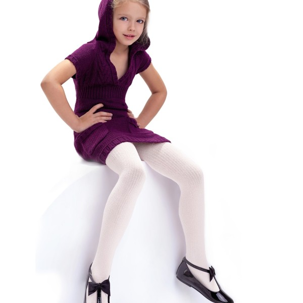 RAJSTOPY DZIEWCZĘCE PRĄŻKOWANE KNITTEX | AGATKA BIAŁE