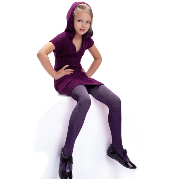 RAJSTOPY DZIEWCZĘCE PRĄŻKOWANE KNITTEX | AGATKA VIOLET