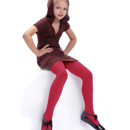 RAJSTOPY DZIEWCZĘCE PRĄŻKOWANE KNITTEX | AGATKA LIPSTICK CZERWONE