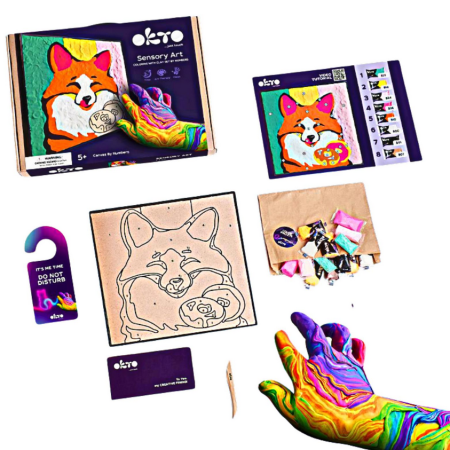 Kolorowanka z masy plastycznej, malowanie po numerach I LIS i 5+