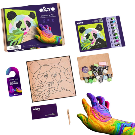 OKTO Kolorowanka z masy plastycznej, malowanie po numerach I PANDA I 5+