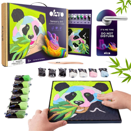 OKTO Kolorowanka z masy plastycznej, malowanie po numerach I PANDA I 5+