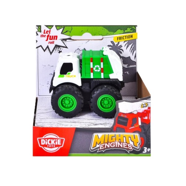 Dickie Toys, Asphalt Heroea Pojazd Mighty Engines 3R, Śmieciarka Monster Truck