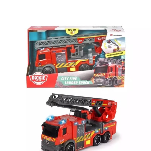 Dickie Toys SOS Wóz Strażacki Mercedes Benz, Straż Pożarna 23cm, Światło Dźwięk