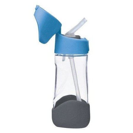 b.box Bidon tritanowy ze słomką 450 ml, Blue Slate